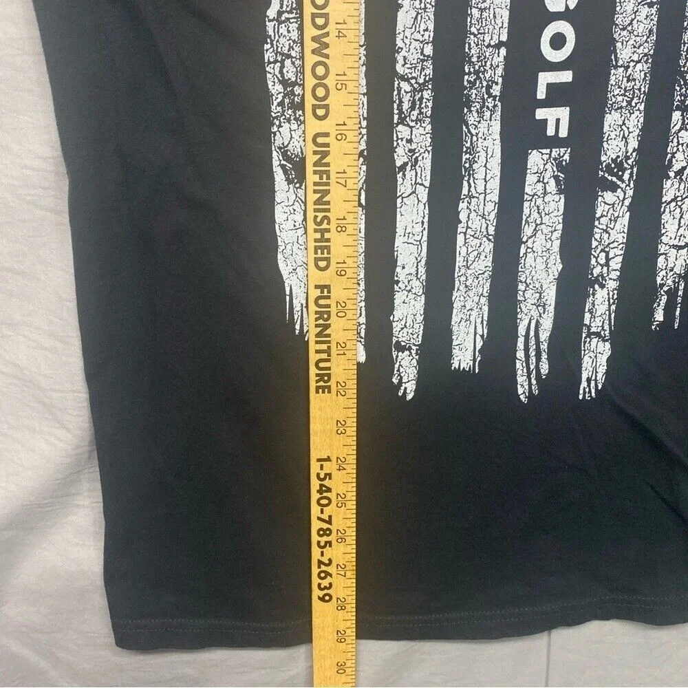 Golf American‎ Flag Graphic Print T-Shirt Black Men Size | L